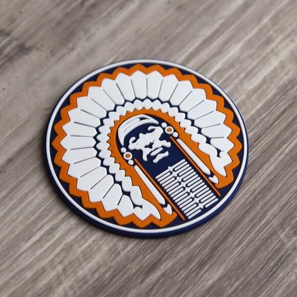 Illinois Fighting Illini Chief Illiniwek 3D Snapback Trucker Hat- White/ Navy - Picture 3 of 3